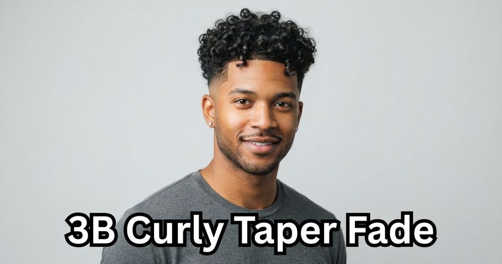 3B Curly Taper Fade
