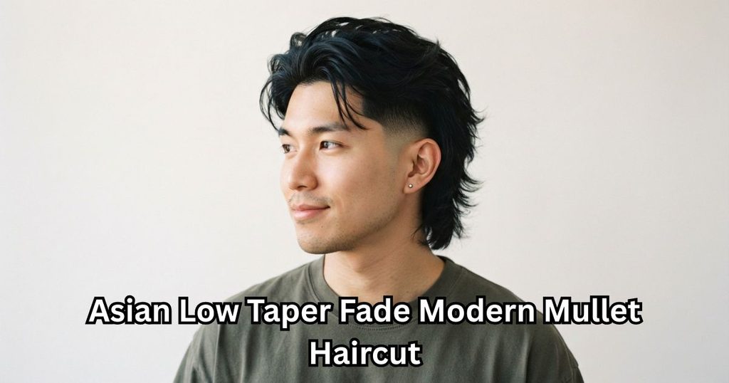 Asian Low Taper Fade Modern Mullet Haircut