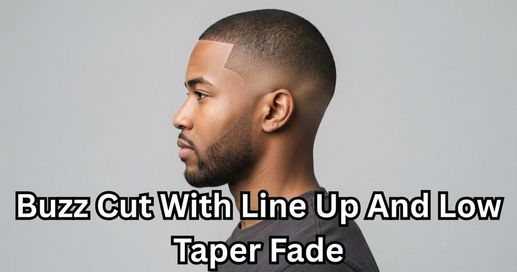 Buzz Cut With Line Up And Low Taper Fade