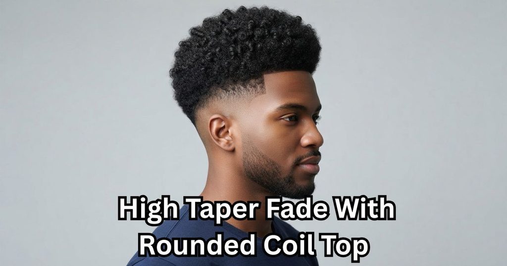 High Taper Fade With Rounded Coil Top