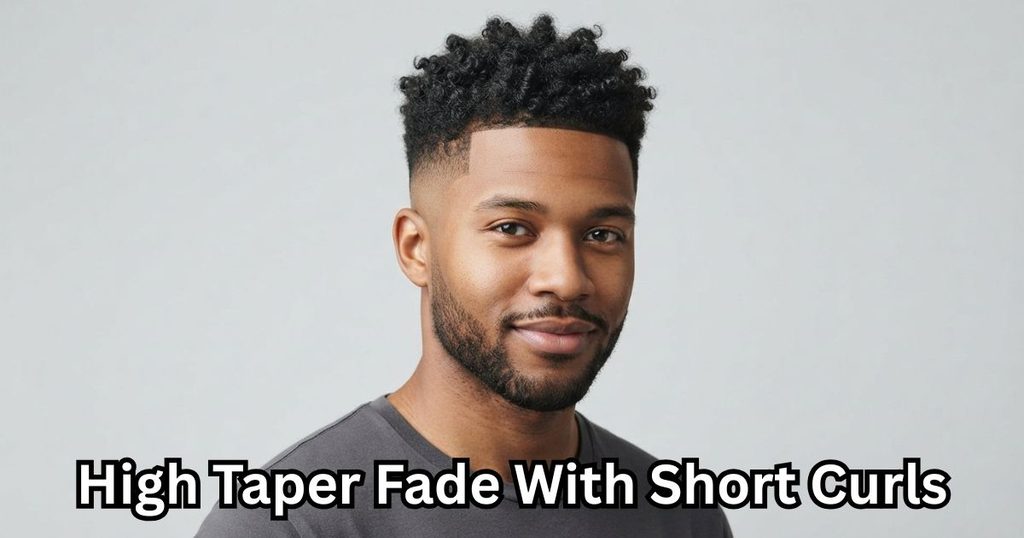 High Taper Fade With Short Curls