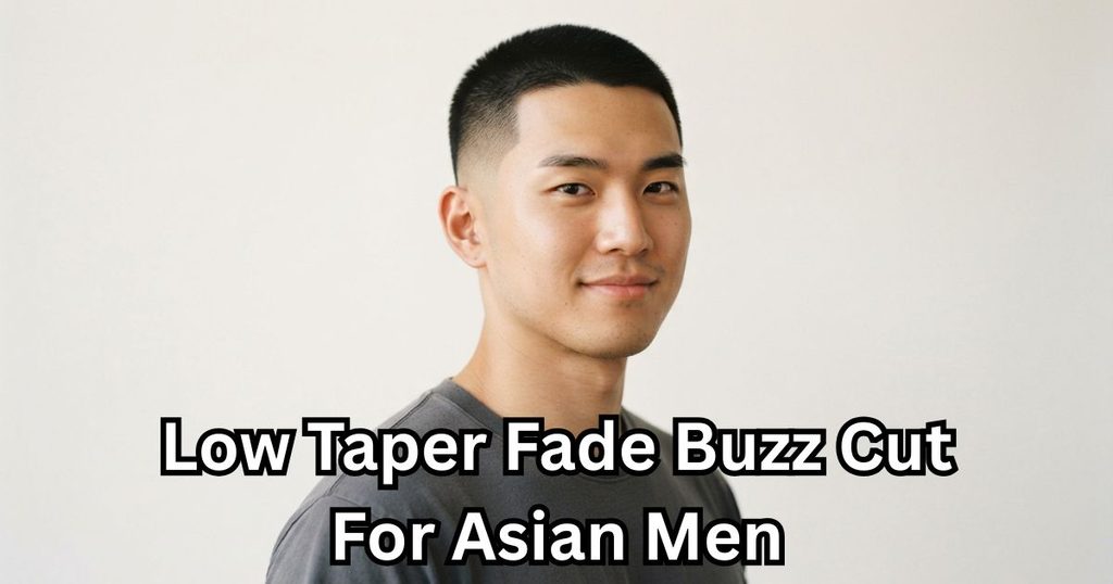 Low Taper Fade Buzz Cut For Asian Men