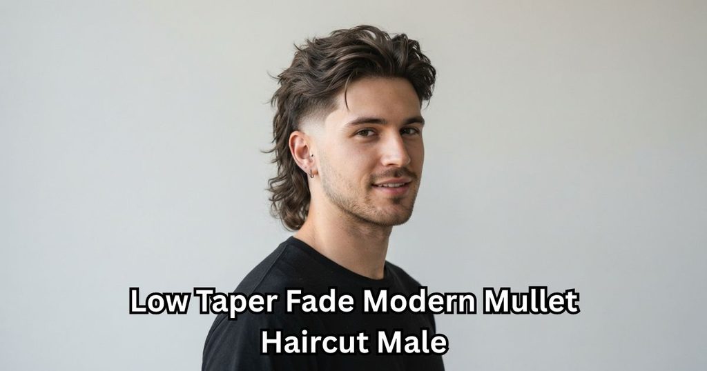 Low Taper Fade Modern Mullet Haircut Male