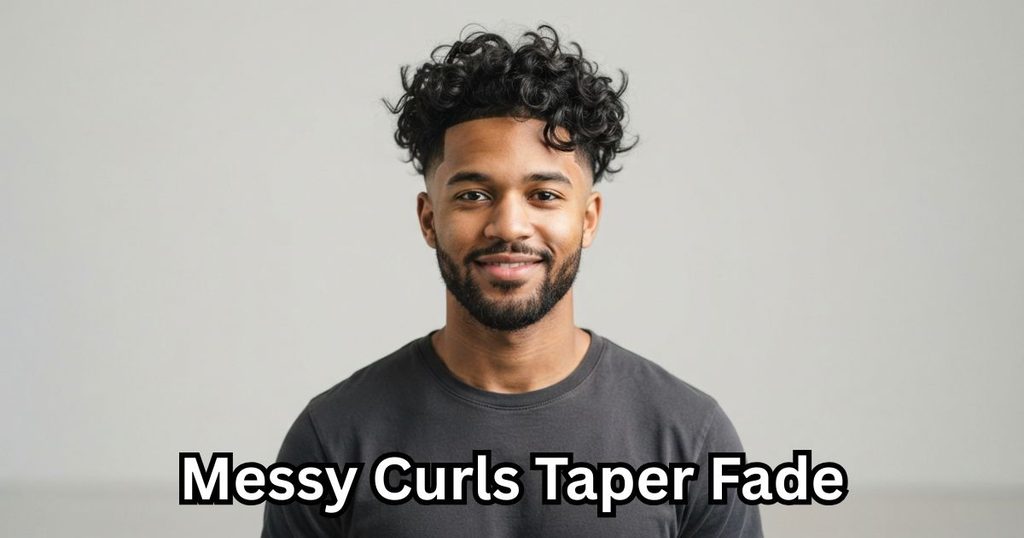 Messy Curls Taper Fade