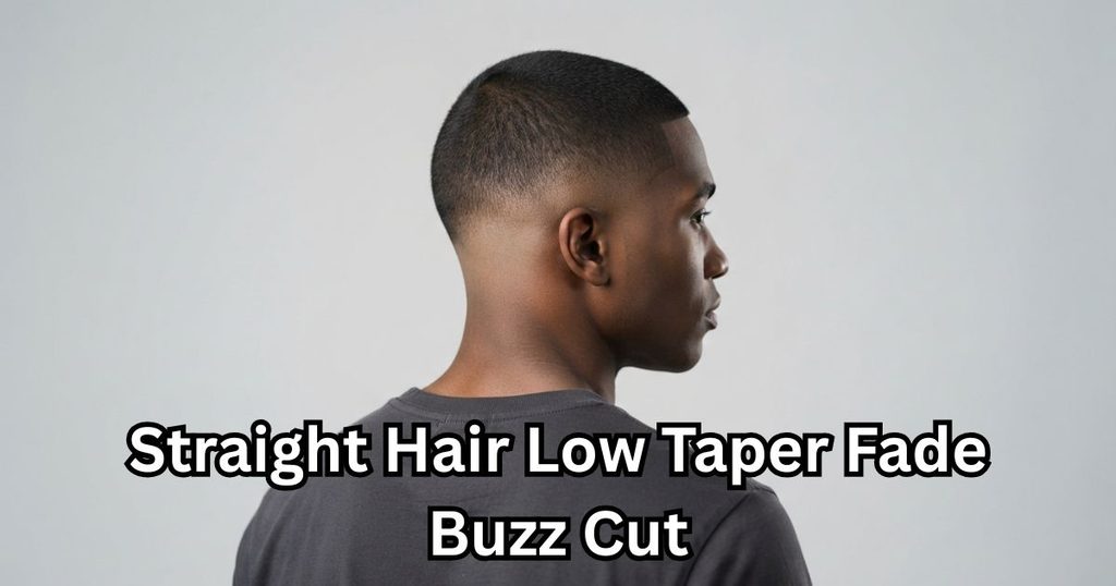 Straight Hair Low Taper Fade Buzz Cut