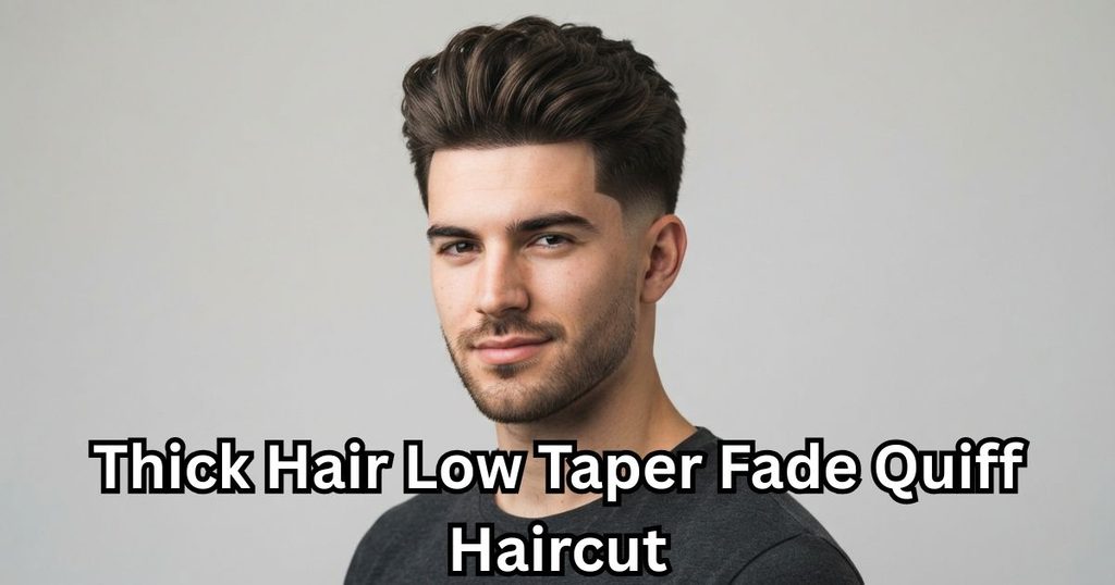 Thick Hair Low Taper Fade Quiff Haircut